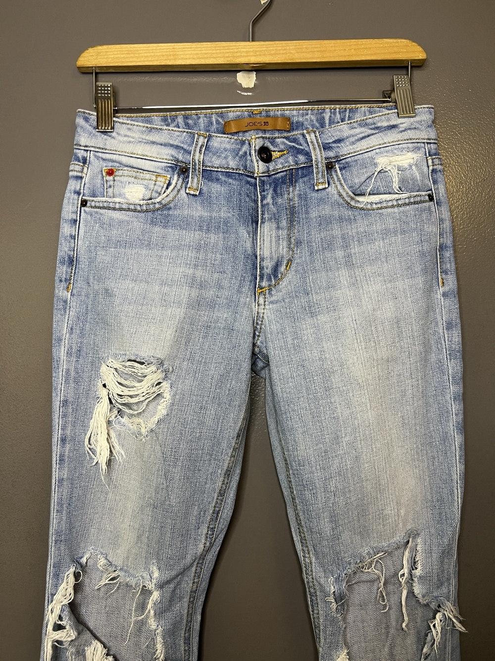 Joe's Jeans Sylvie Skinny Ankle Jeans Womens 26 Light Wash Distressed Denim